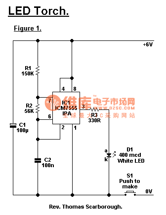 LED手电筒电路